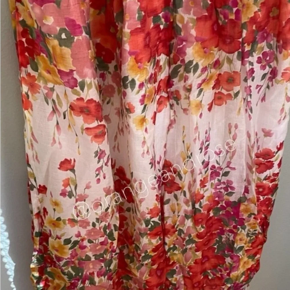 Christy Dawn White Pink Yellow Watercolor Floral The Dawn Dress Maxi Medium M - Picture 3 of 9